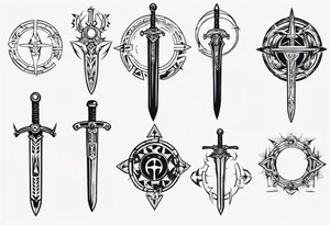 sword with circle around from zelda tattoo idea