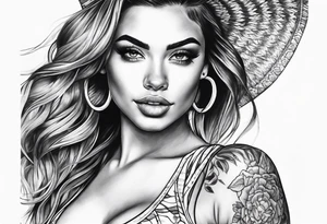 Woman in bikini tattoo idea