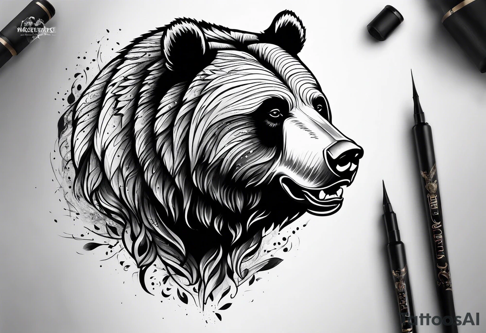 Craziest bear tattoo that you can come up with tattoo idea