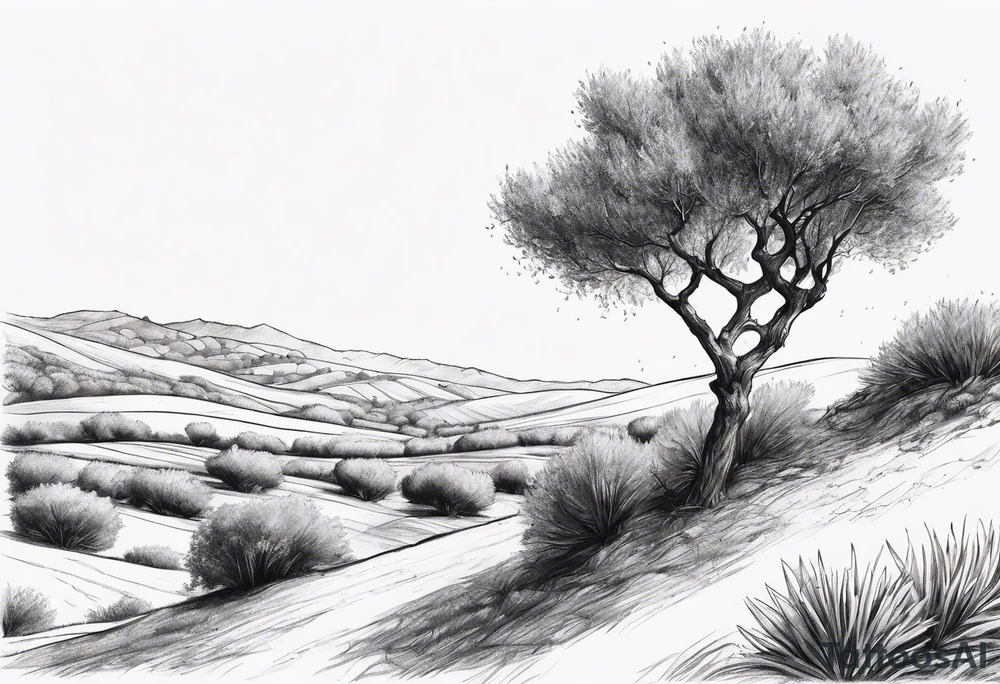 Olive trees individual leaves floating in the wind tattoo idea Olive trees individual leaves floating in the wind tattoo idea