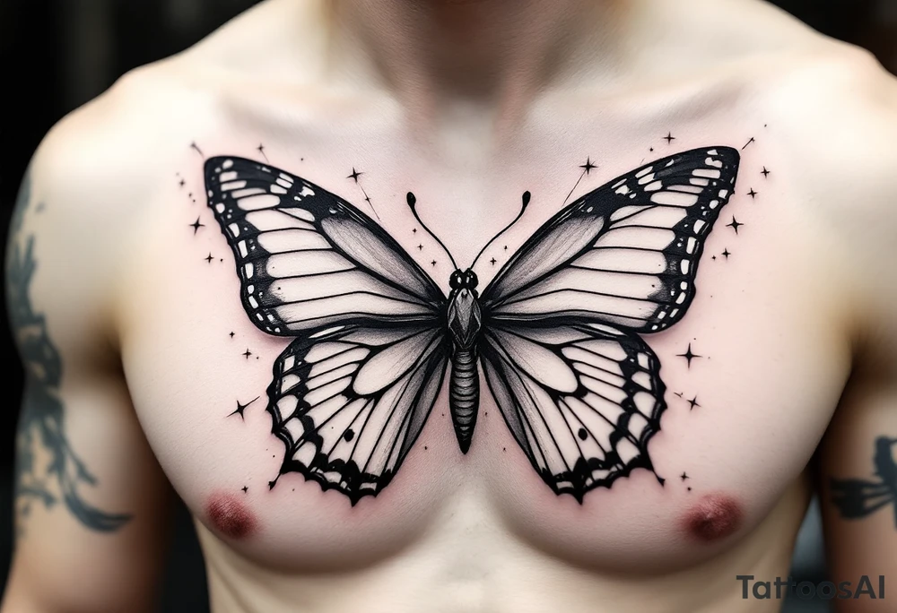 I bow tie inside of a butterfly tattoo idea