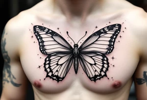 I bow tie inside of a butterfly tattoo idea