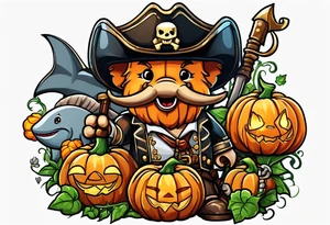 Pumpkin, pirate, elephant, lego, shark, fish, tattoo idea