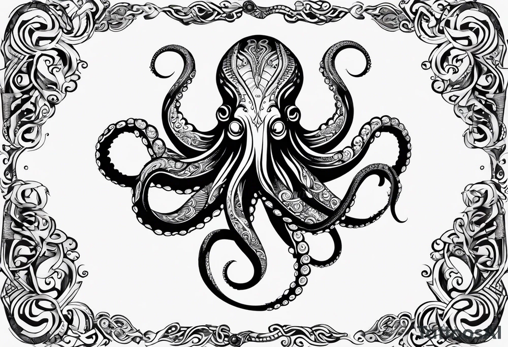 Tribal half sleeve octopus tattoo idea