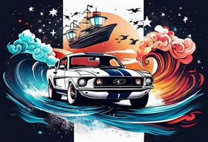 Muscle mustang 
Fast planes
Fast cars
Ocean
Galaxy 
Stars 
Lighthouse tattoo idea