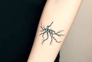 wide System of pipes that transitions and transforms outwards of sides and end into thick, widespread 
veins of forearm tattoo idea