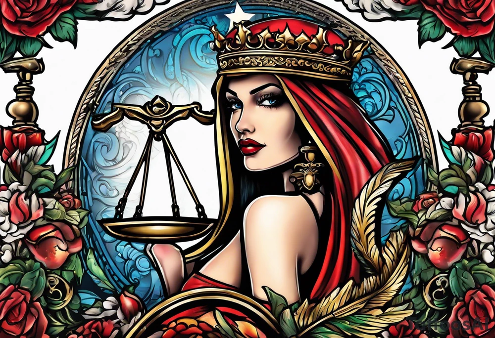 blind justice with a blade tattoo idea