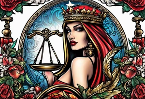 blind justice with a blade tattoo idea