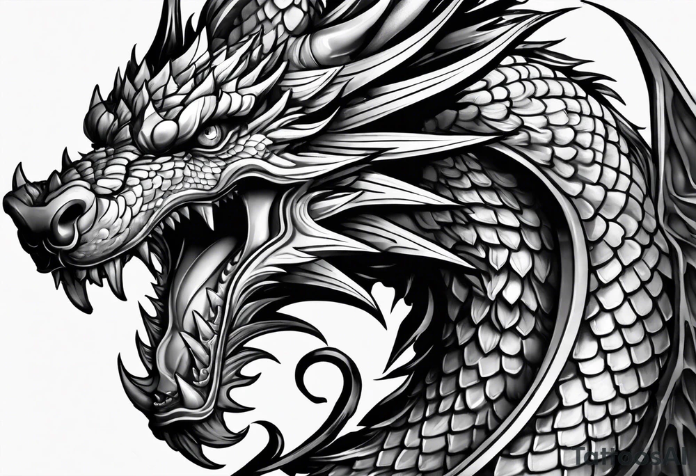 Drache mit geschlossener Schnauze tattoo idea