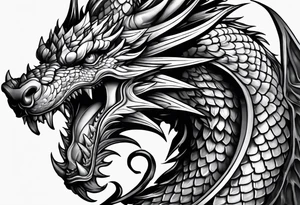 Drache mit geschlossener Schnauze tattoo idea