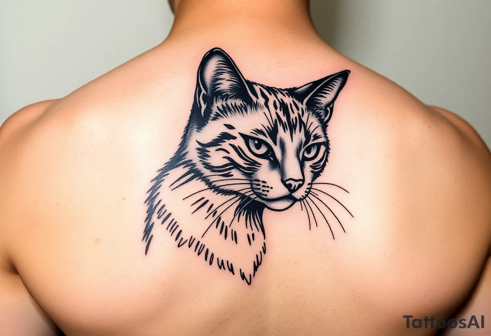 black cat tattoo idea
