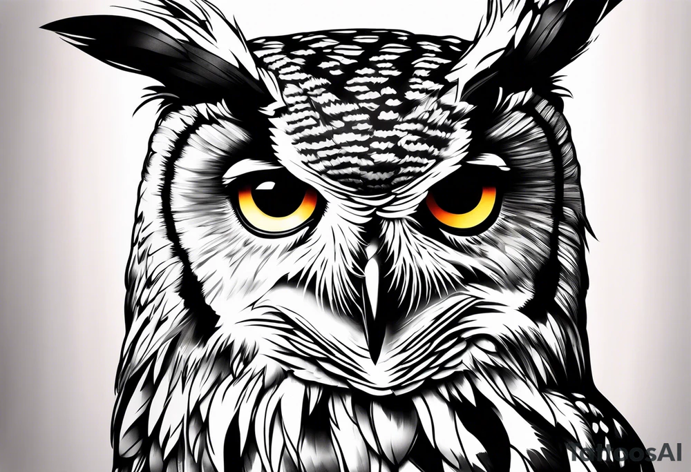 A sad owl tattoo idea