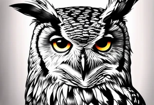 A sad owl tattoo idea