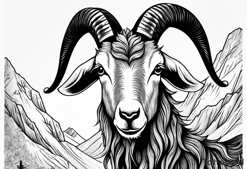 Image of goat combined with commandment. tattoo idea