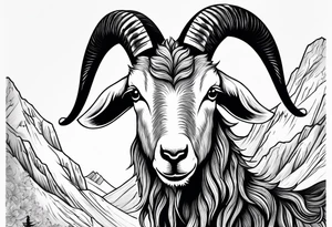 Image of goat combined with commandment. tattoo idea