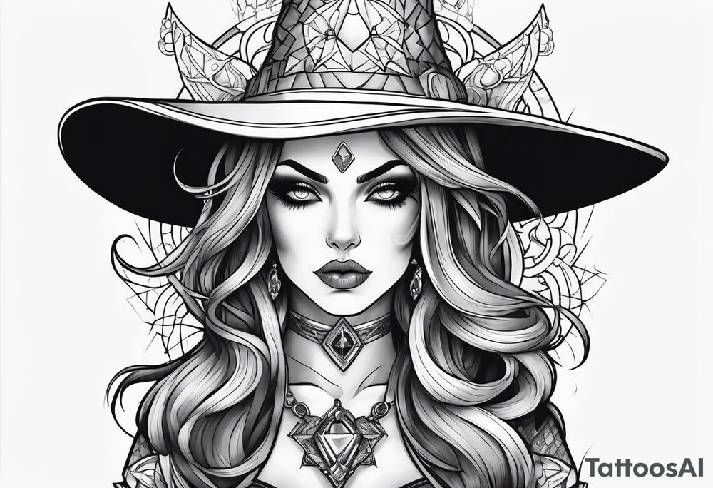 Gothic toon like neo transgender greydcslr witch demon tattoo idea