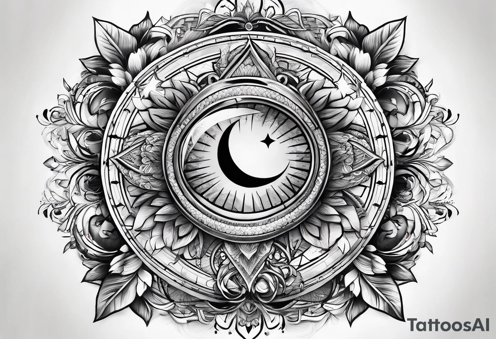 kompass mit L un C tattoo idea