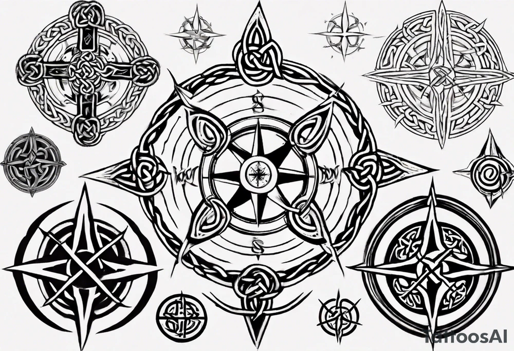 Celtic knotwork compass tattoo idea