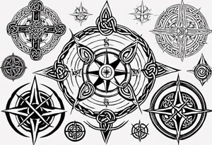 Celtic knotwork compass tattoo idea