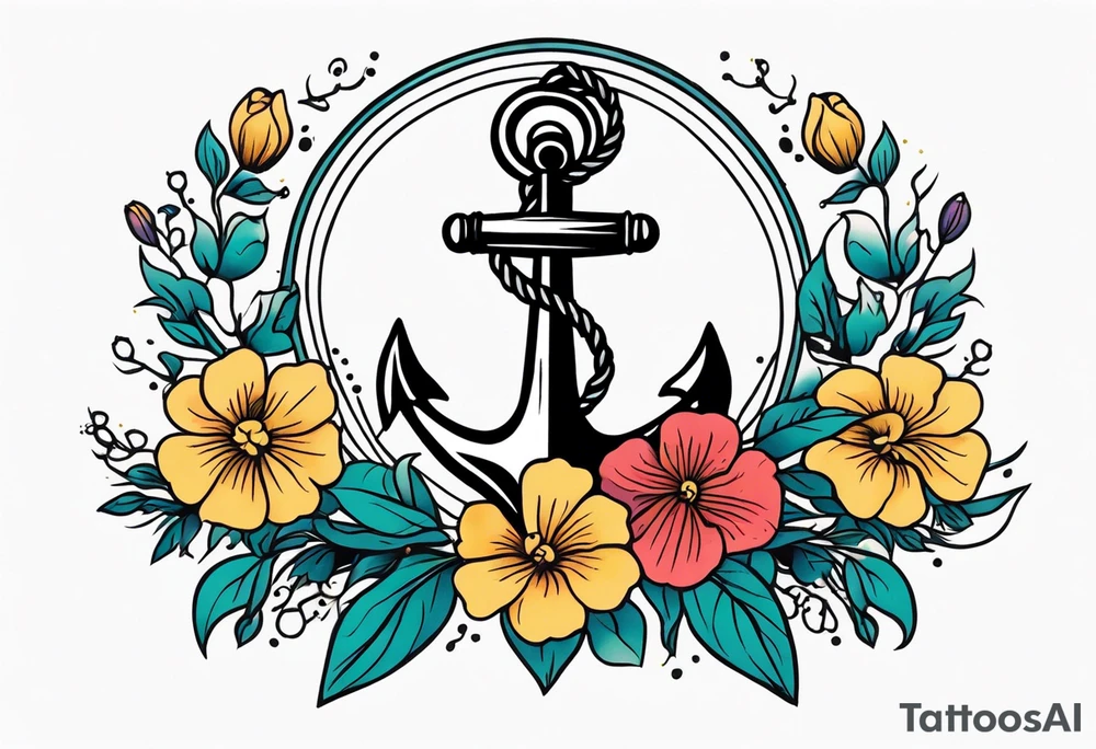 anchor

vintage tattoo style old school traditional bold color simple with flowers surrounded tattoo idea