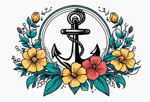 anchor

vintage tattoo style old school traditional bold color simple with flowers surrounded tattoo idea