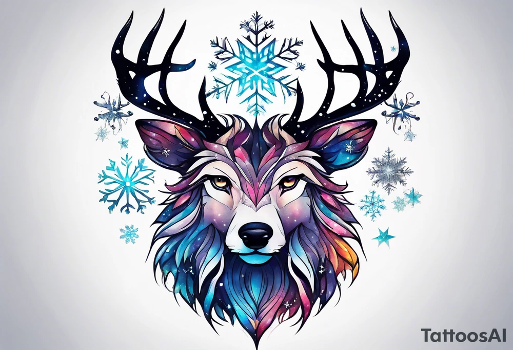 Constellation, animal, snowflake tattoo idea