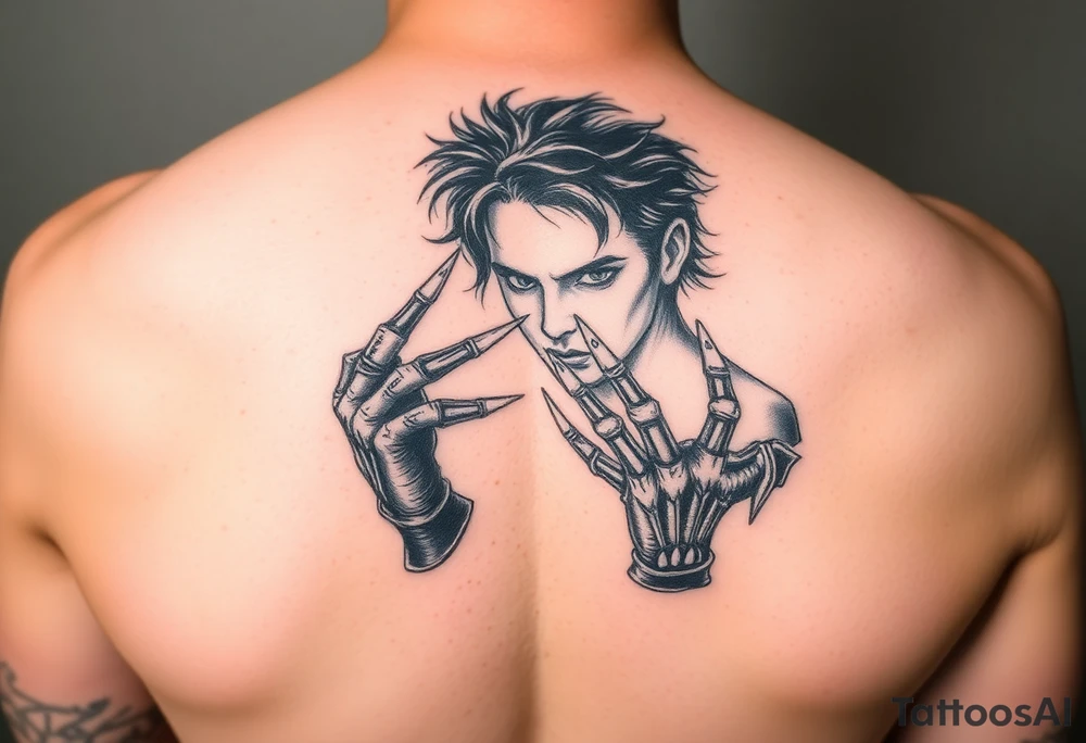 Edward scissorhands reflection off his scossorhands tattoo idea