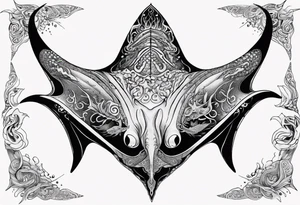 Manta ray in thai tattoo idea