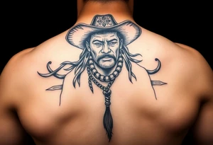Charro negro in American traditional style tattoo idea