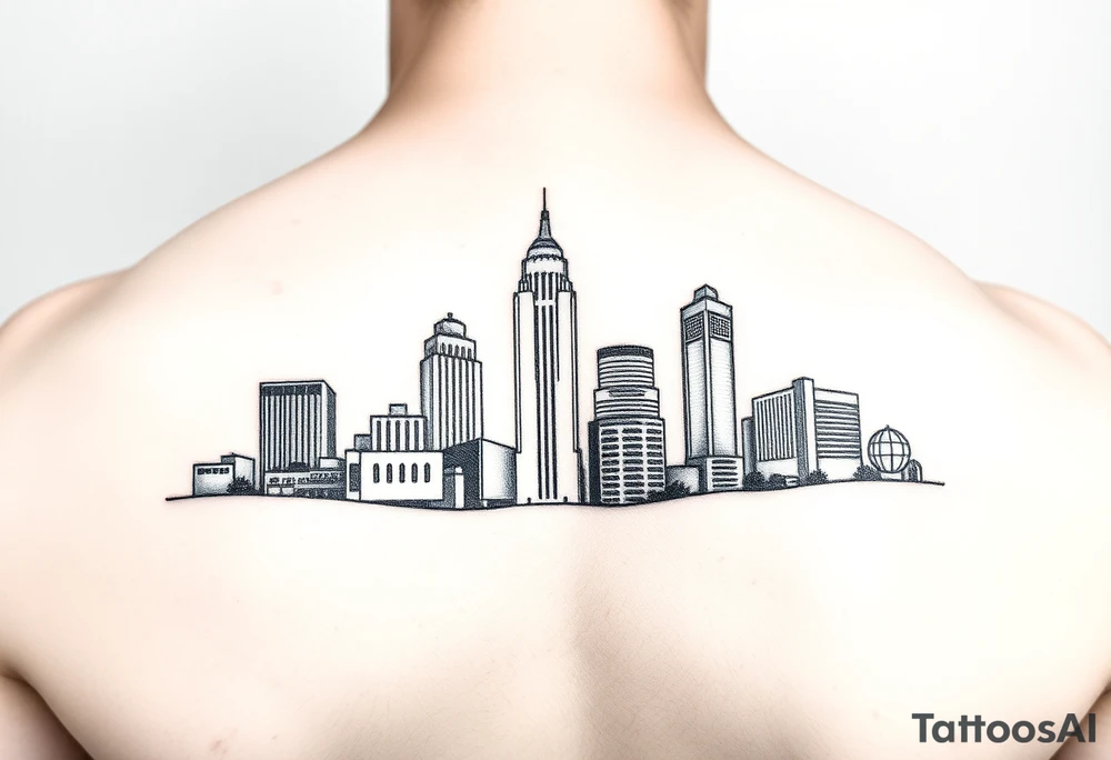atlanta skyline black and white tattoo idea