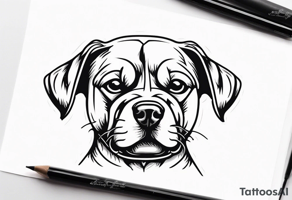 Dog wearing boxing gloves tattoo idea