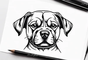 Dog wearing boxing gloves tattoo idea