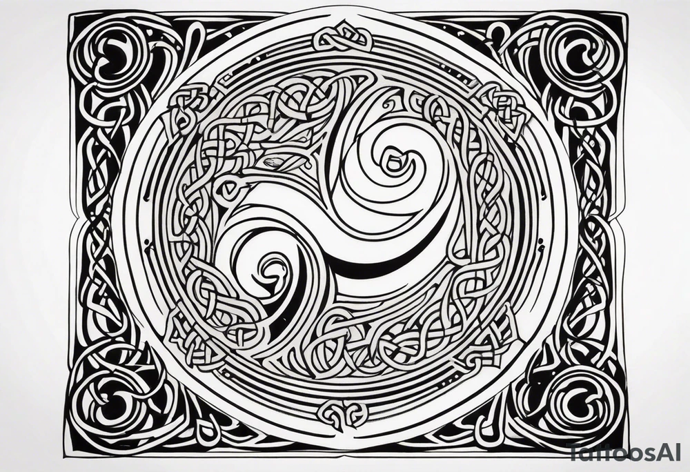 Celtic style bass clef tattoo idea