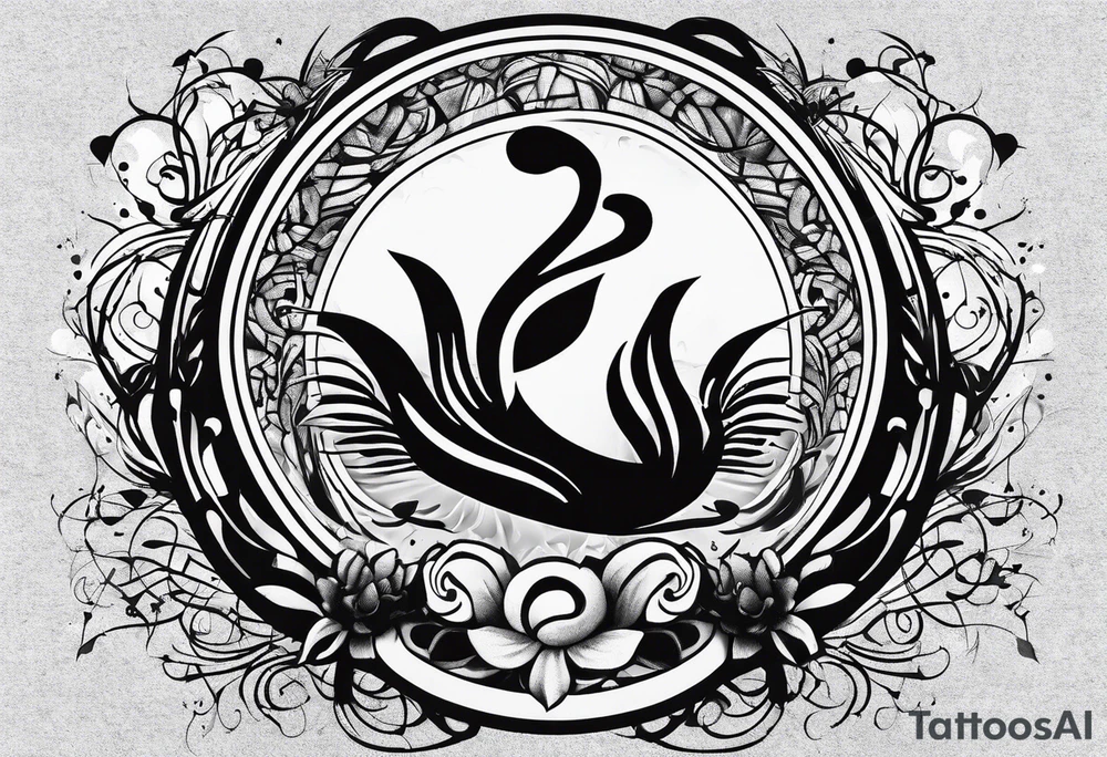 Music intertwined with baby footprints tattoo idea