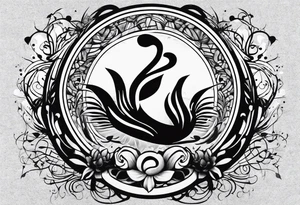Music intertwined with baby footprints tattoo idea