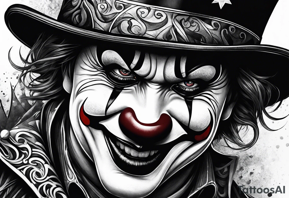 Clown face tattoo idea