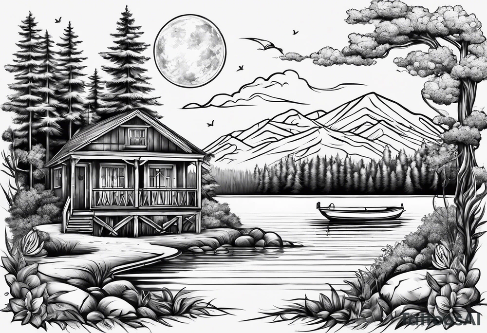 Lake life & infinity sign tattoo idea