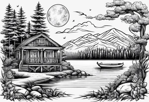 Lake life & infinity sign tattoo idea