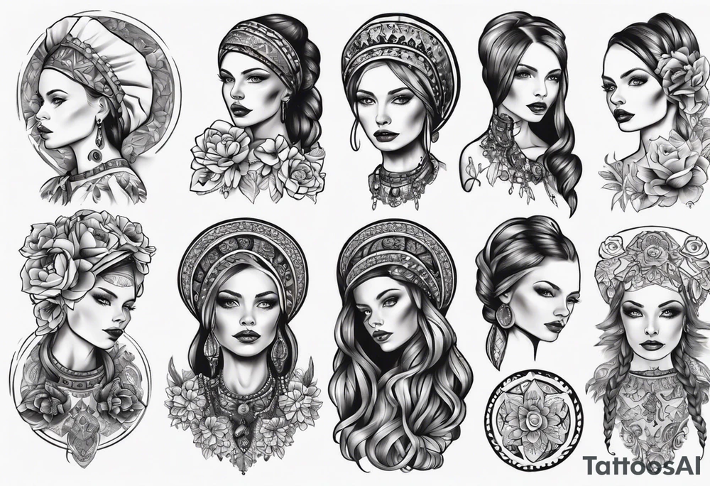 Beautiful Ukrainian Woman tattoo idea
