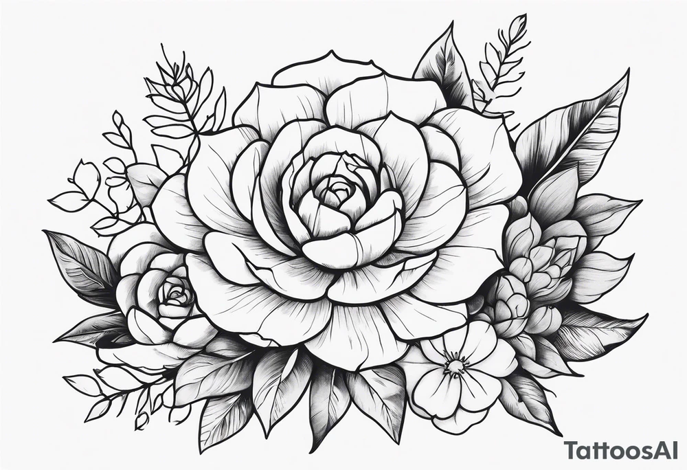 Western floral and succulent forearm sleeve tattoo idea