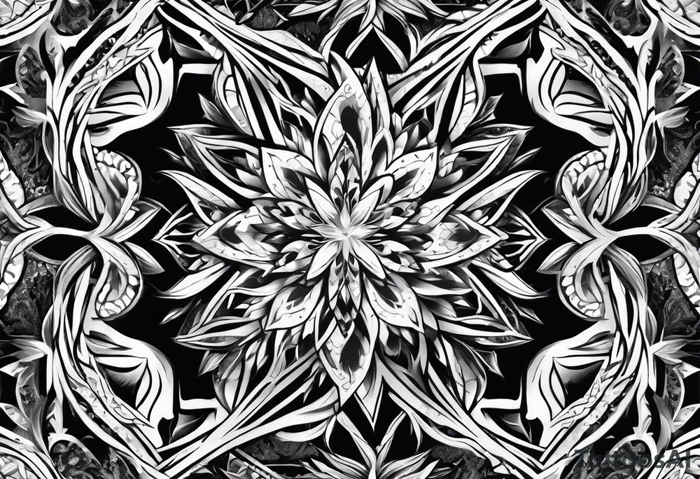 Repeating ice crystal pattern tattoo idea