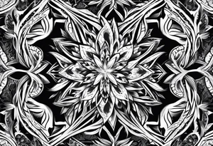 Repeating ice crystal pattern tattoo idea