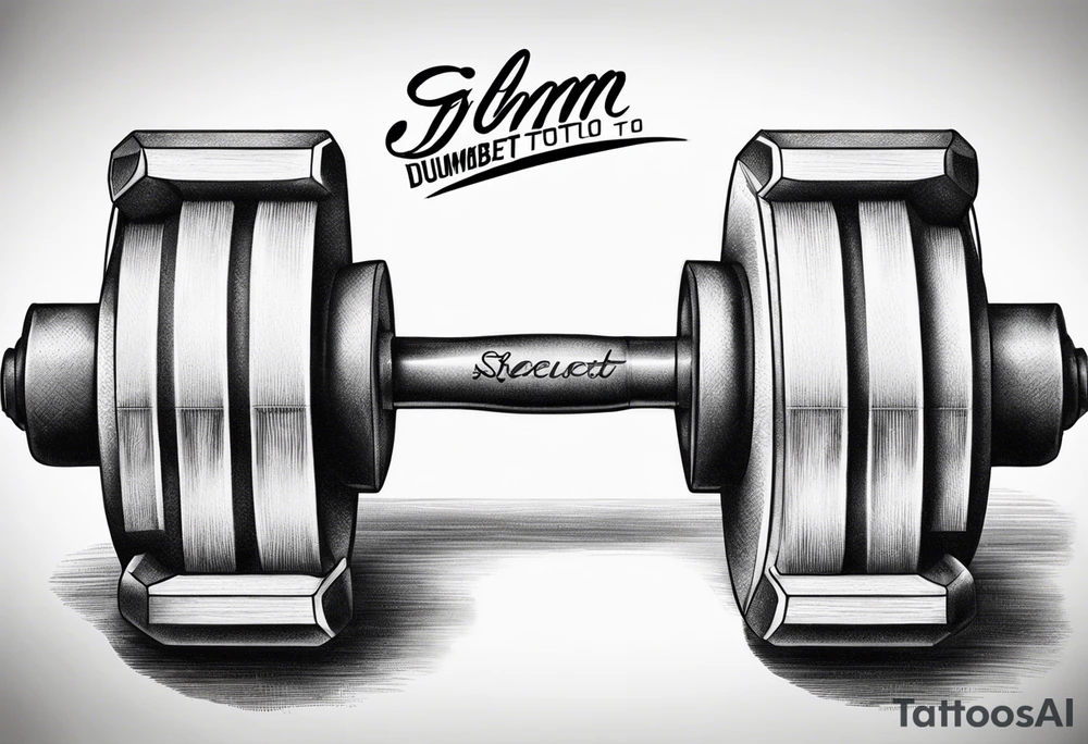 Gym dumbbell funny tattoo idea