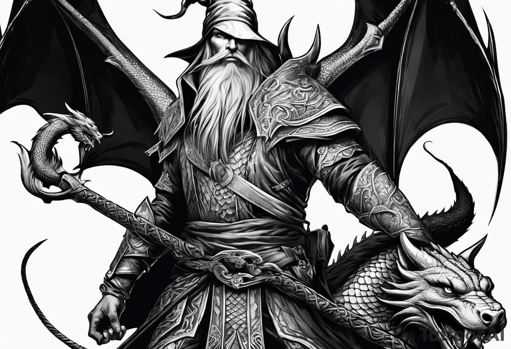 Wizard with dragon tattoo idea