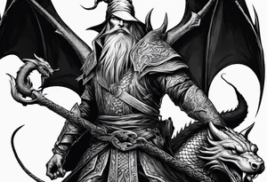 Wizard with dragon tattoo idea