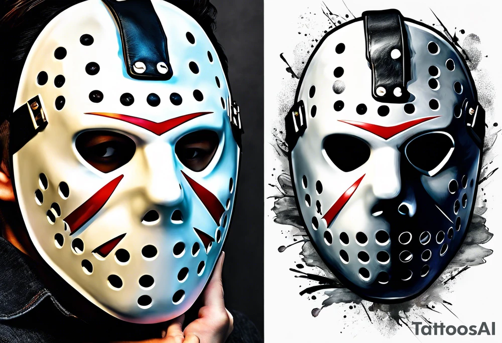 Friday the 13th Jason mask, Japanese art tattoo idea