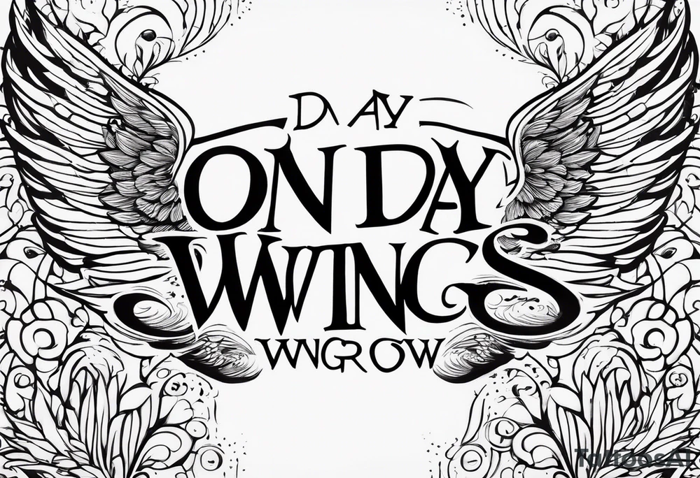 "One day, i am going to grow wings" tattoo idea