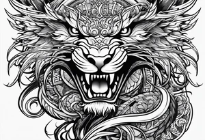 Weiblicher drachenkopf tattoo idea