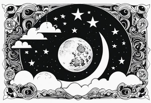 Moon with astros tattoo idea