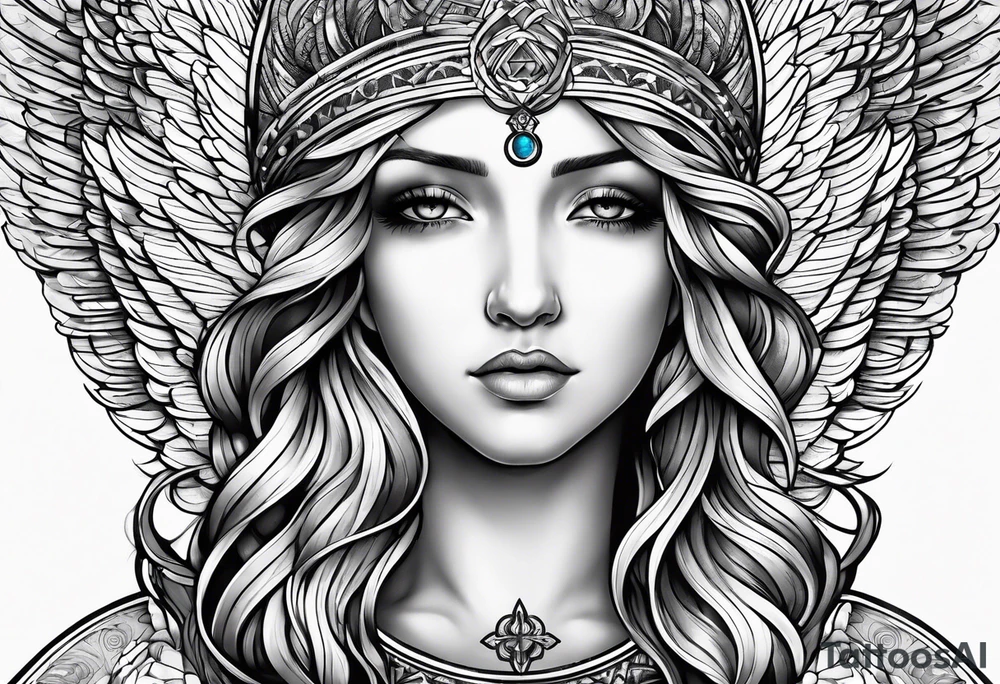 Angel with prayer hands tattoo idea